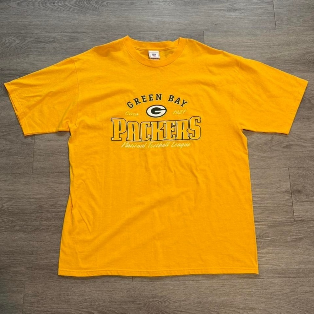 Vintage 90s Green Bay Packers NFL Tag Spellout Tee Y2K - Size XL USA NEVER WORN